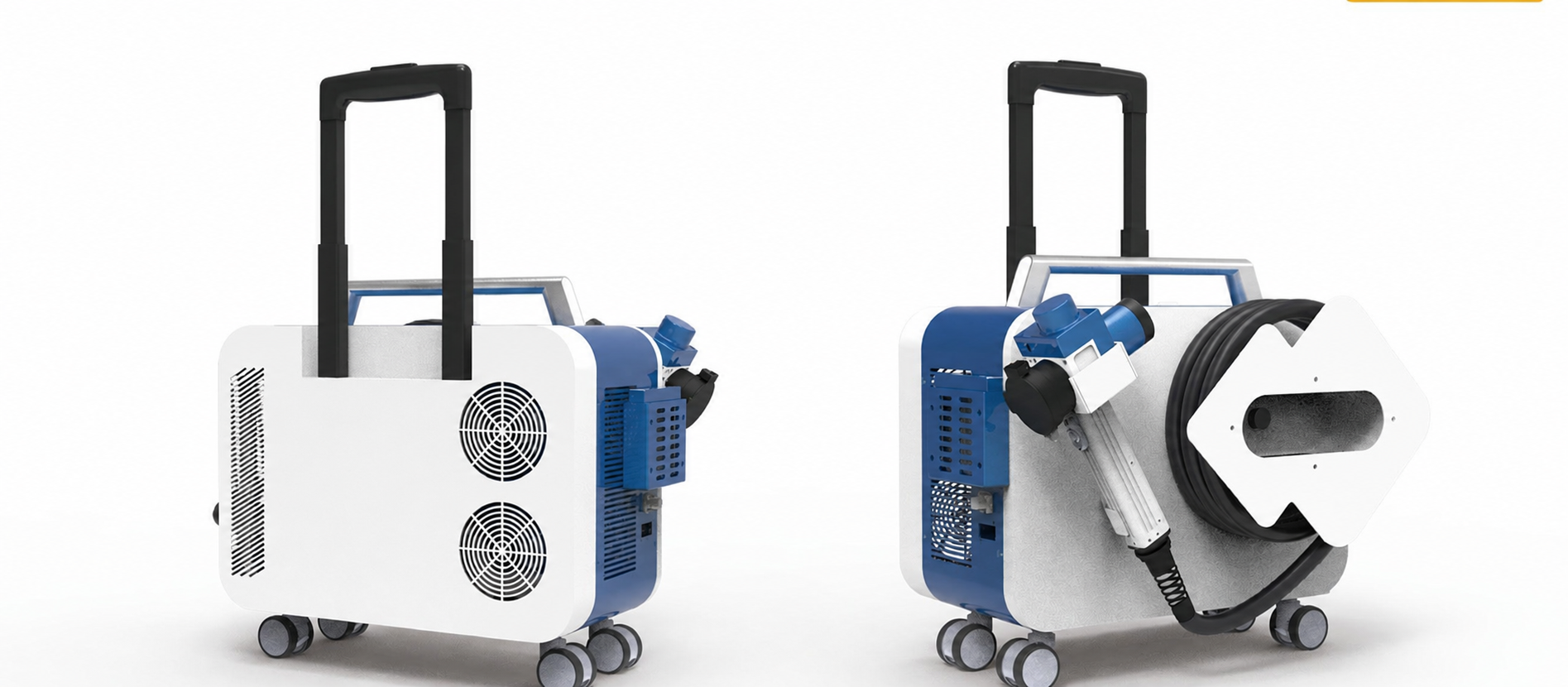 Luggage-type pulse laser cleaning machine with trolley handle and laser head