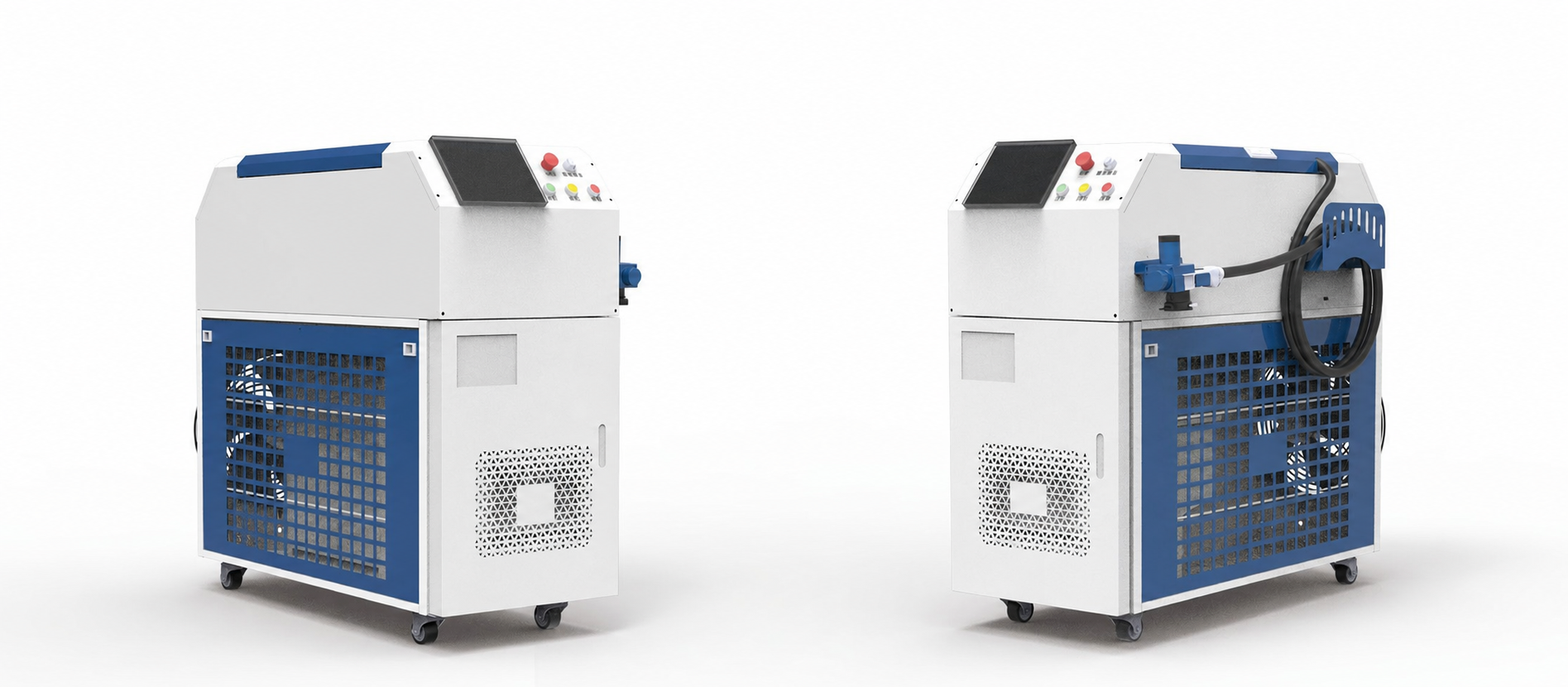 Water-cooled top-hat pulse laser cleaning machines with cabinet enclosures